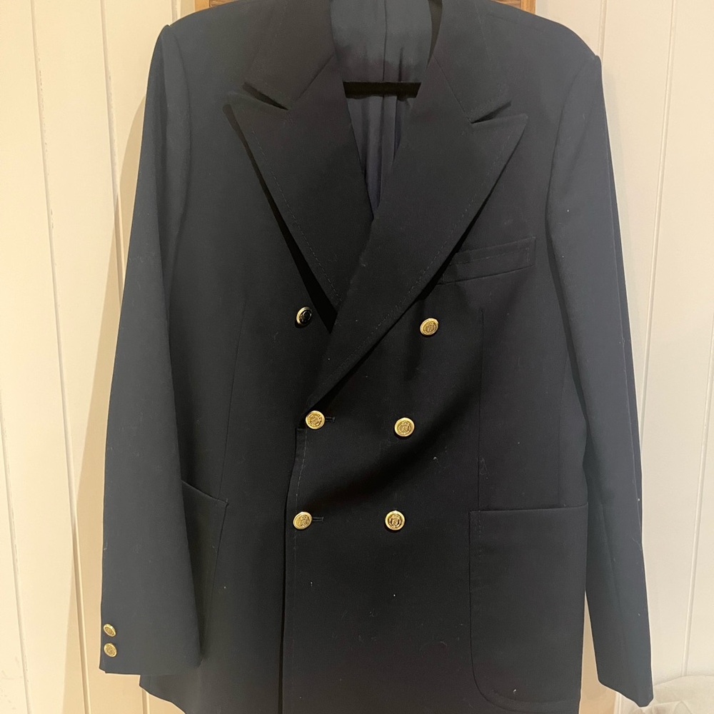 Tivoli Navy Double-Breasted Blazer with Gold Buttons